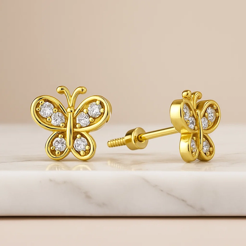 AROS MARIPOSA VERMEIL CIRCON 10X9MM - 2