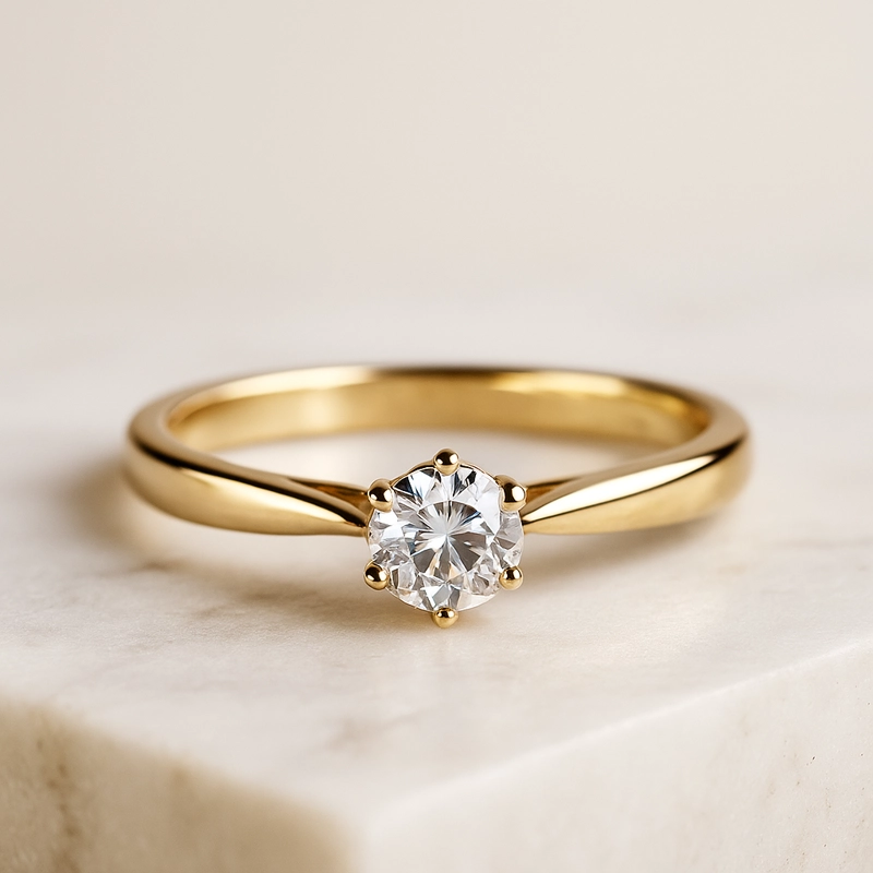 ANILLO SOLITARIO ORO AMARILLO  0.31 CT #11 - 2