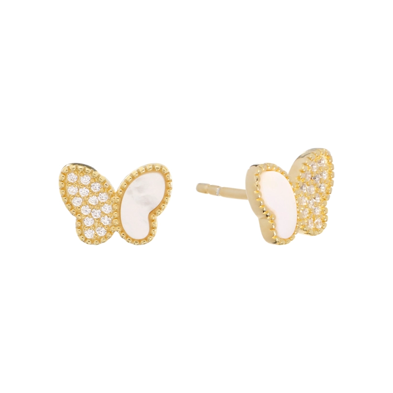 AROS DE MARIPOSA CON NACAR Y CIRCONES - 1