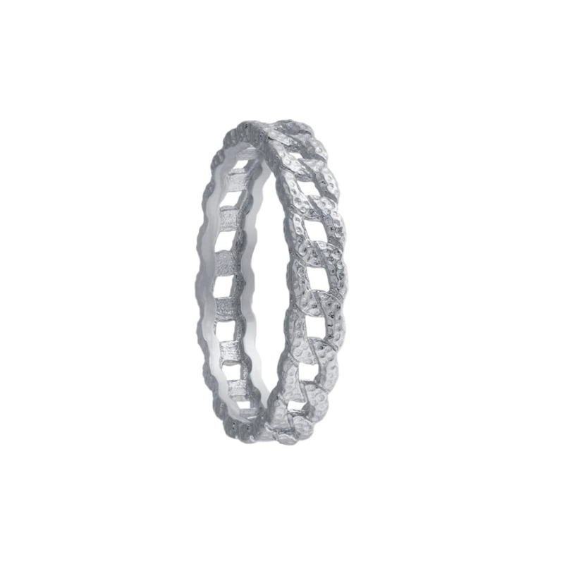 ANILLO ESLABONES TEXTURIZADO PLATA 925 #16 - 1