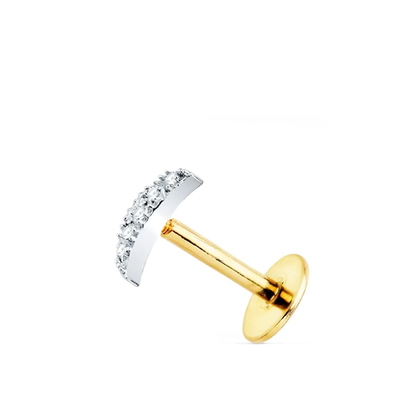 PIERCING ORO 18KT LUNA CIRCONES - 1