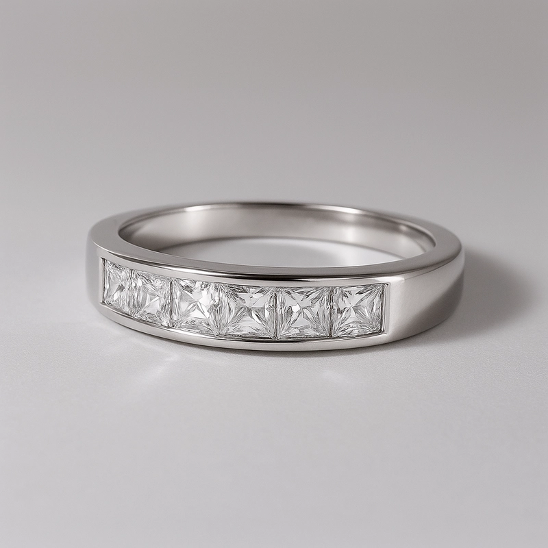 ANILLO MEDIO CINTILLO 0.69 CT TALLA 11 - 2