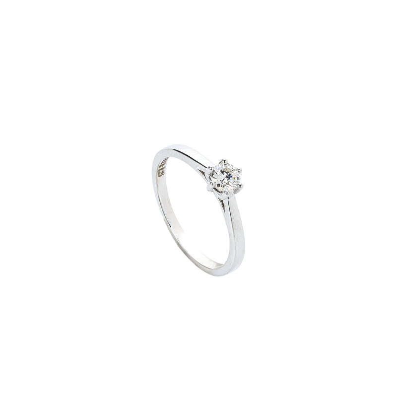 ANILLO SOLITARIO DE  0.30 CT ORO BLANCO #12 - 1