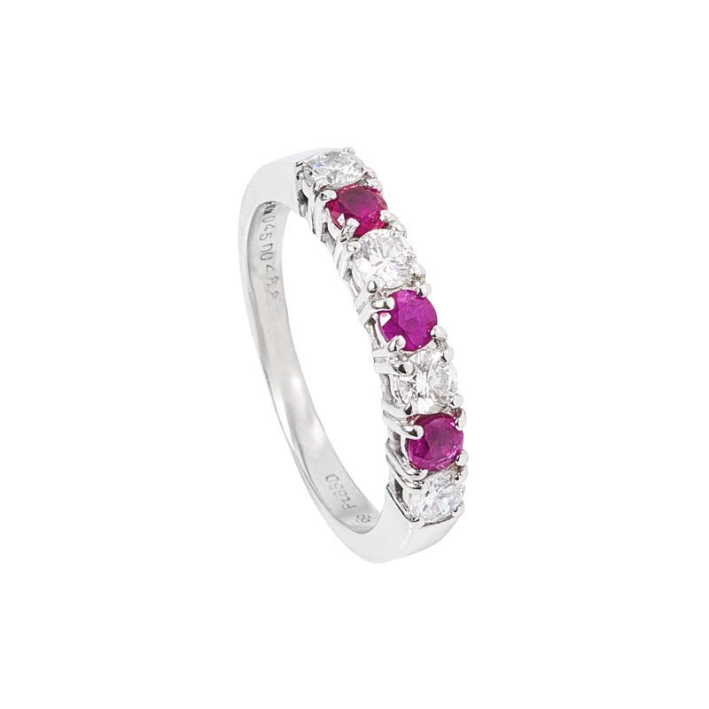 MEDIO CINTILLO DE RUBIES Y DIAMANTES. TALLA 14 - 1
