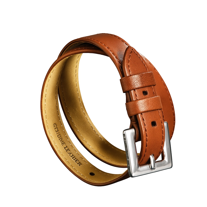 PULSERA DE CUERO CAFE CON HEBILLA - 1