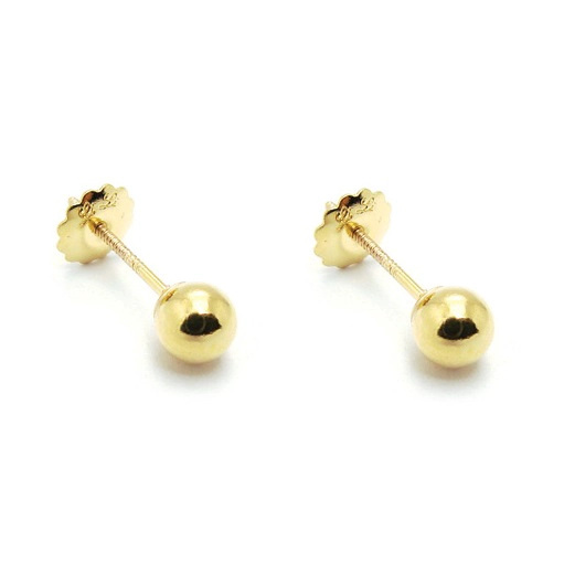 AROS BOLITA RECIEN NACIDA ORO AMARILLO 18K - 1