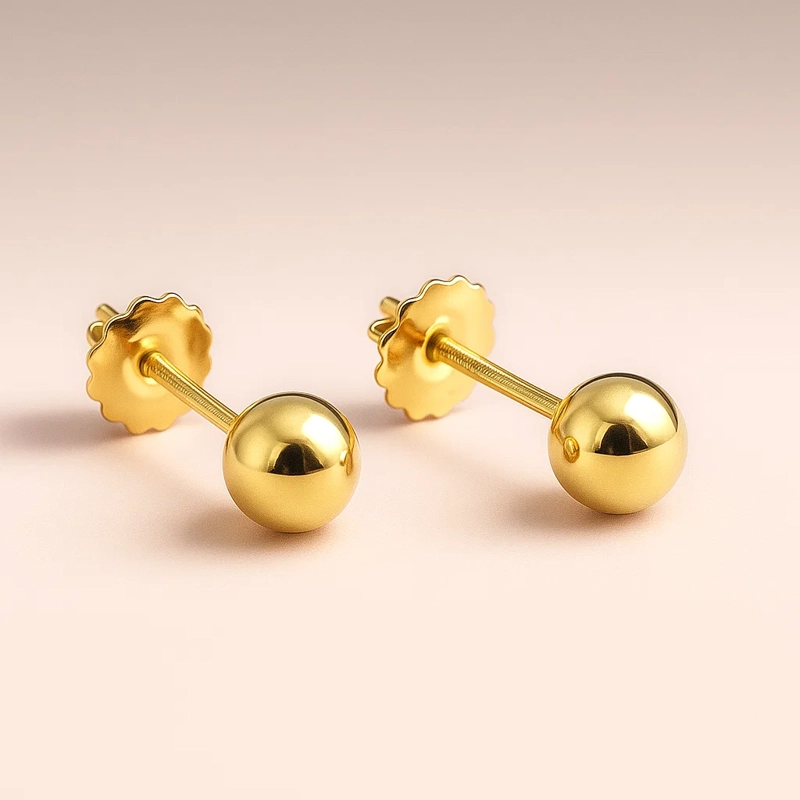 AROS BOLITA RECIEN NACIDA ORO AMARILLO 18K - 2