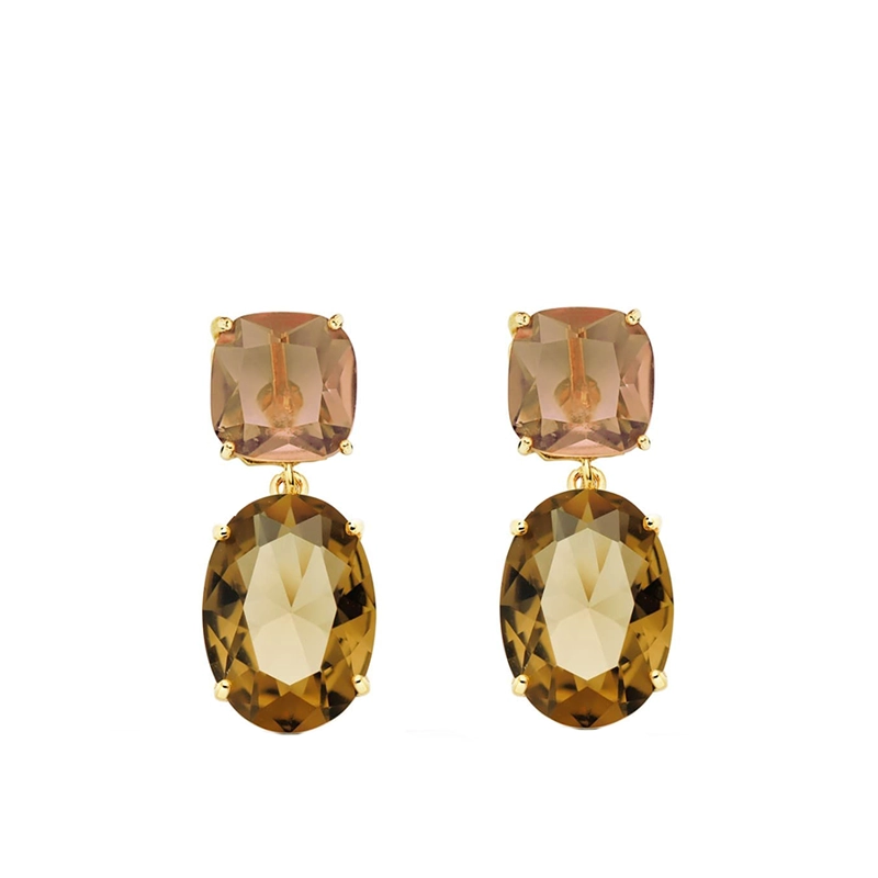 AROS LARGOS ORO Y PIEDRAS 24X10MM - 1