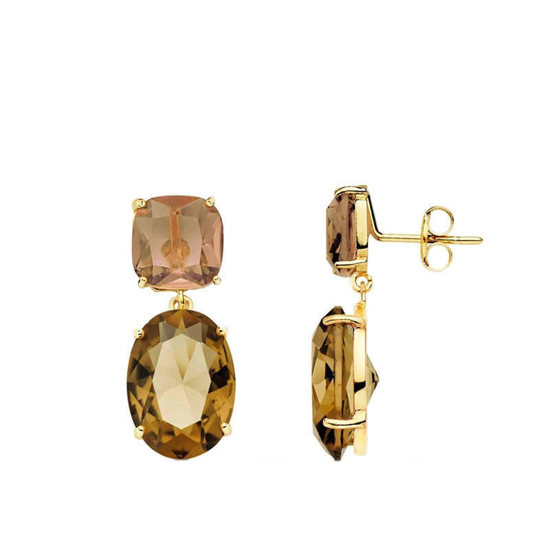 AROS LARGOS ORO Y PIEDRAS 24X10MM - 3