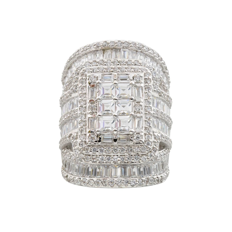 ANILLO CIRCONES BAGUETTE PLATA 925 #14 - 1