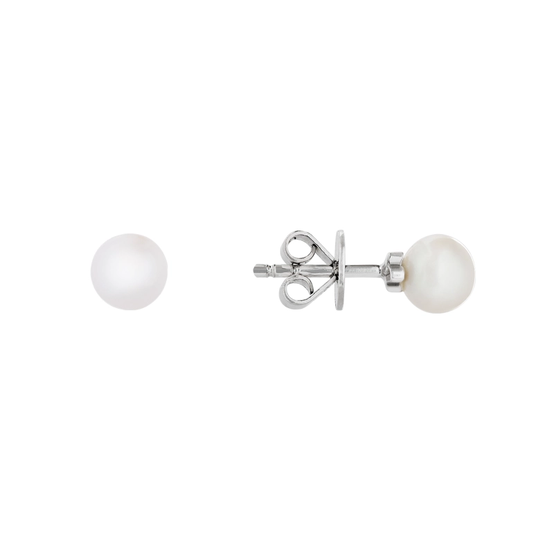 AROS PERLAS ORO BLANCO DE 5MM - 1