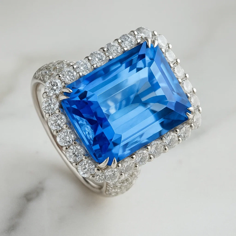 ANILLO BLOOM TOPACIO CELESTE 10,94 CT - 2