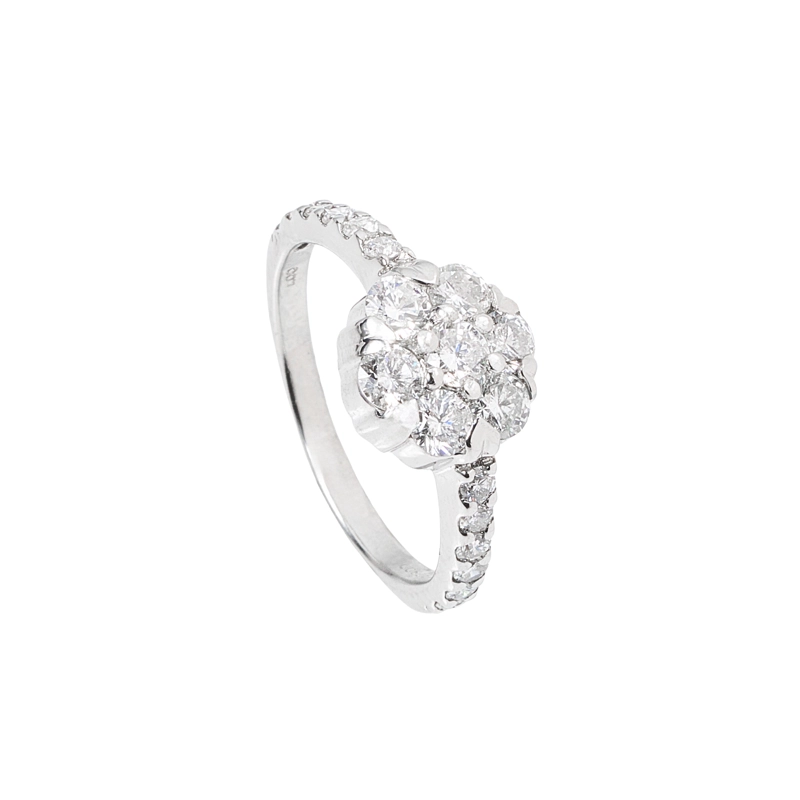 ANILLO FLOR SOFIA PLATINO TALLA 9 - 1