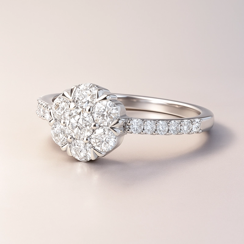 ANILLO FLOR SOFIA PLATINO TALLA 9 - 2