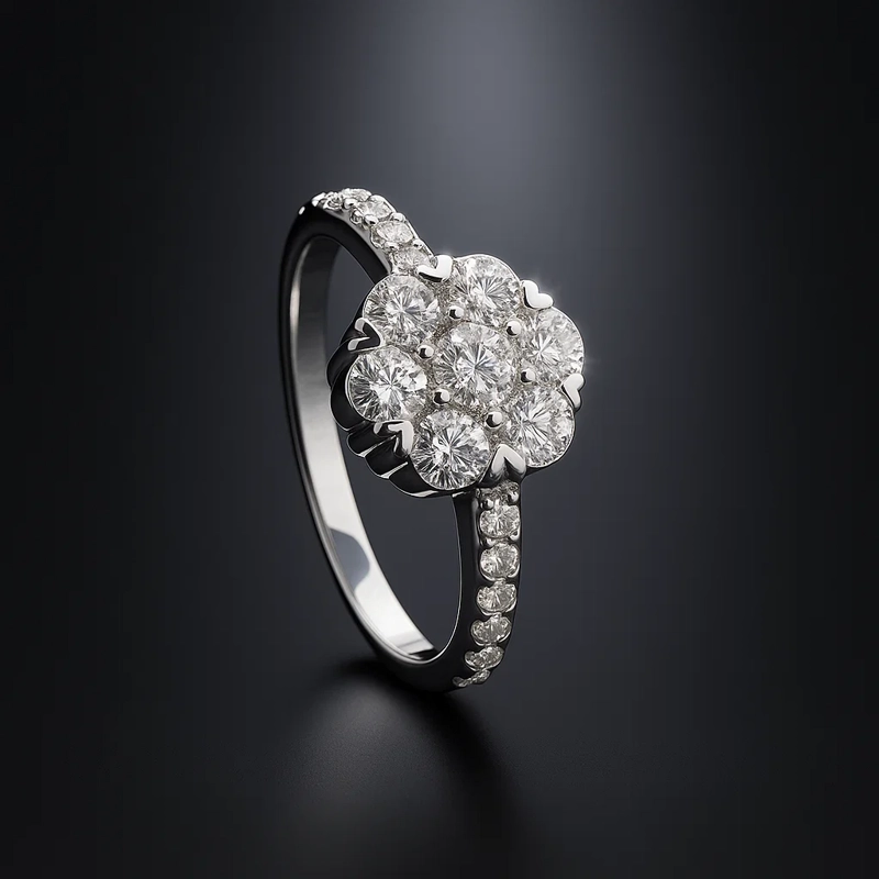 ANILLO FLOR SOFIA PLATINO TALLA 9 - 3