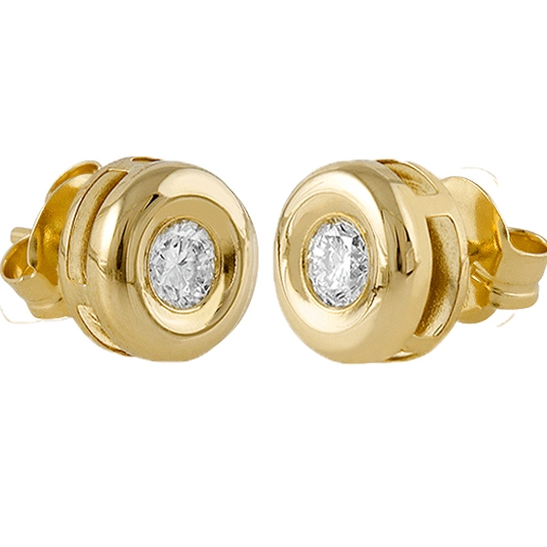 AROS SOLITARIO ORO AMARILLO 18K Y BRILLANTES - 1