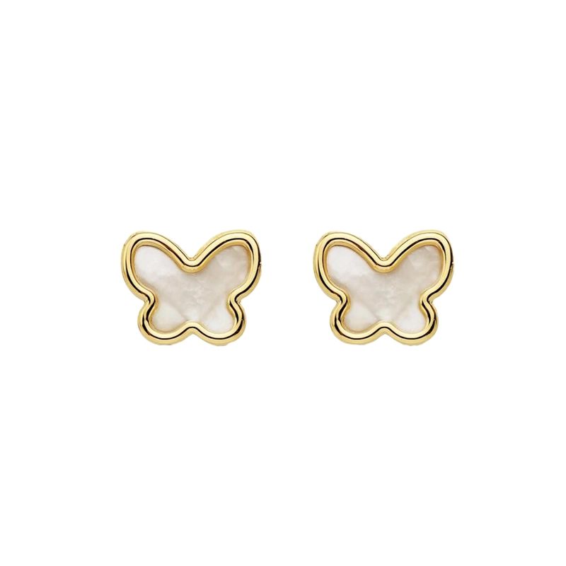 AROS ORO MARIPOSA NACAR 9MM - 1