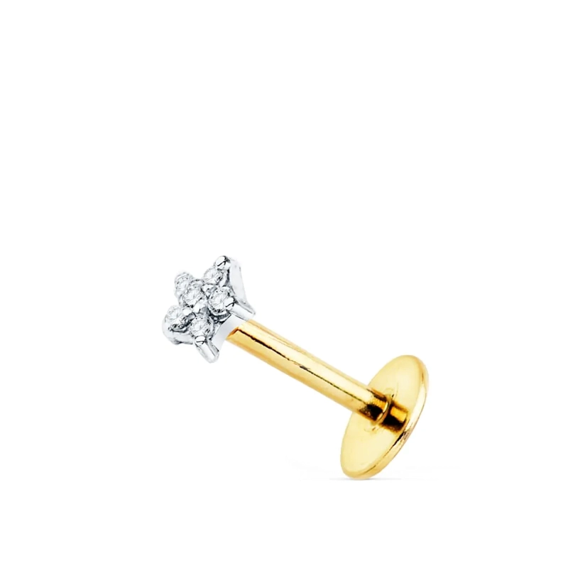 PIERCING BICOLOR 18KT ESTRELLA CIRCONES - 1