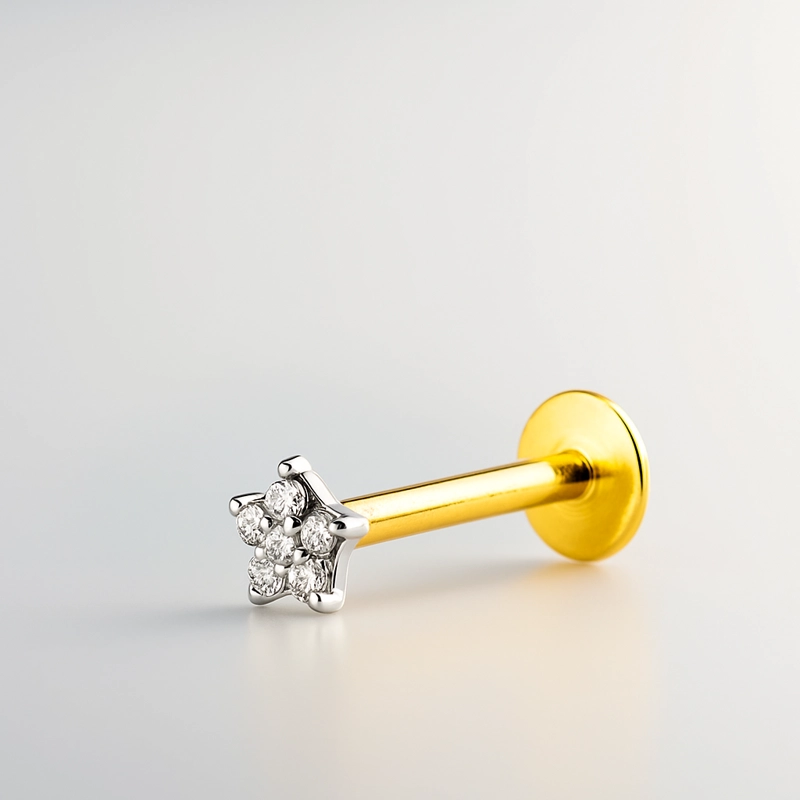 PIERCING BICOLOR 18KT ESTRELLA CIRCONES - 2