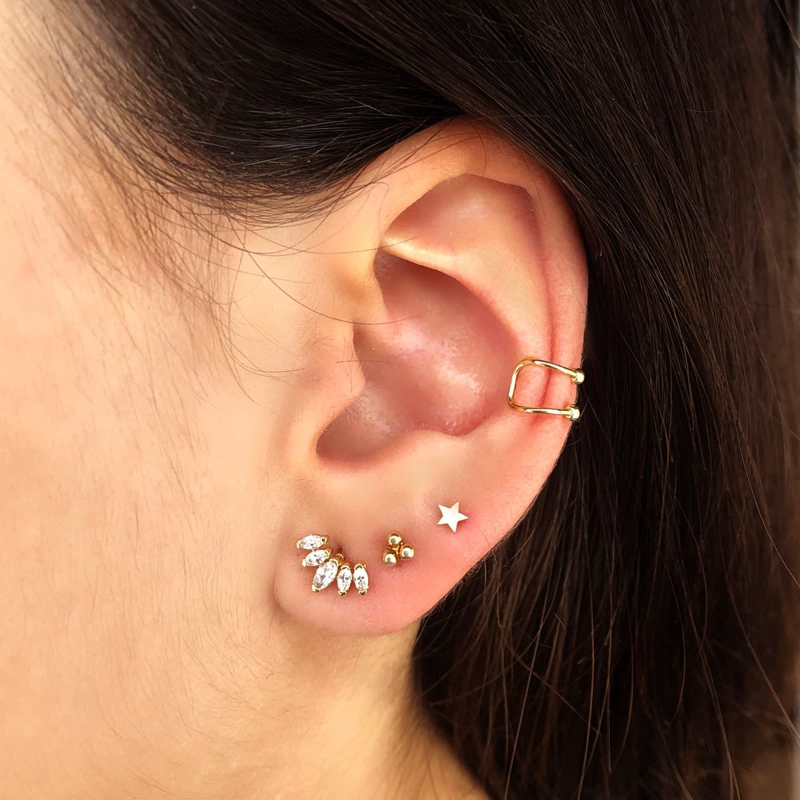 PIERCING BICOLOR 18KT ESTRELLA CIRCONES - 3