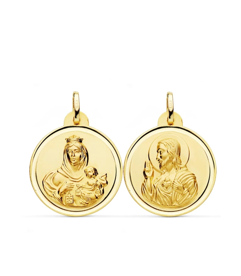 MEDALLA ESCAPULARIO 30MM ORO 18K - 1