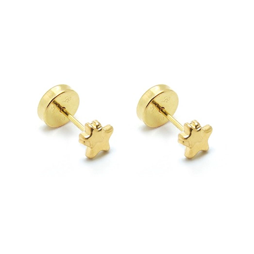 AROS ESTRELLA RECIEN NACIDA ORO AMARILLO 18 KT - 1