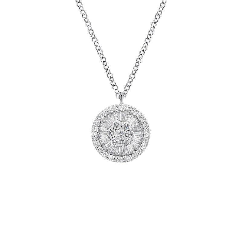 COLGANTE ORO BLANCO BAGUETTE 0.11CT Y BRILLANTES 0.267CT - 1