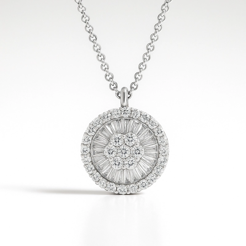 COLGANTE ORO BLANCO BAGUETTE 0.11CT Y BRILLANTES 0.267CT - 2
