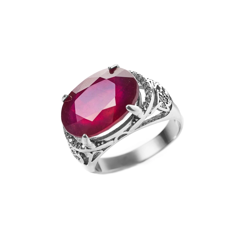 ANILLO DE RUBI NATURAL OVALADO #15 - 1