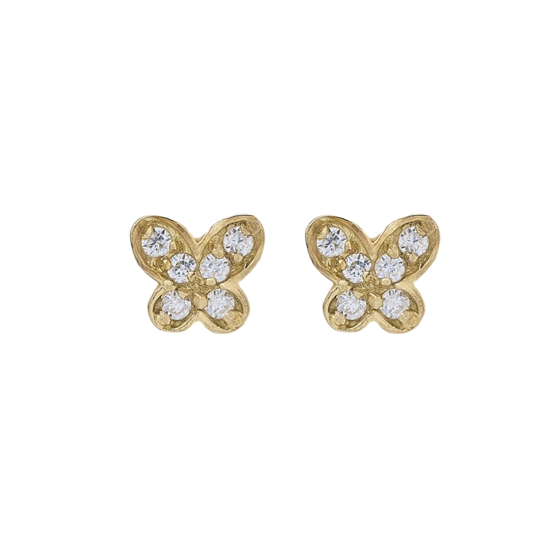 AROS MARIPOSA ORO 18 KT CIRCON - 1