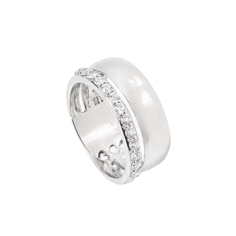 ANILLO DE ORO BLANCO BOMBE  TALLA 7 - 1
