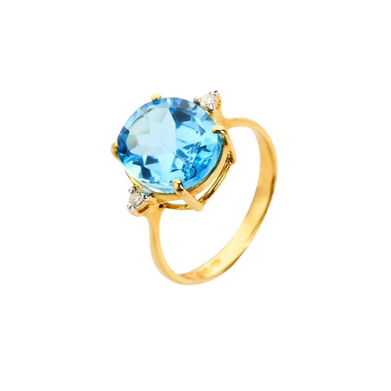 ANILLO OA TOPACIO AZUL 6.71CTS 2 BTES #12 - 1