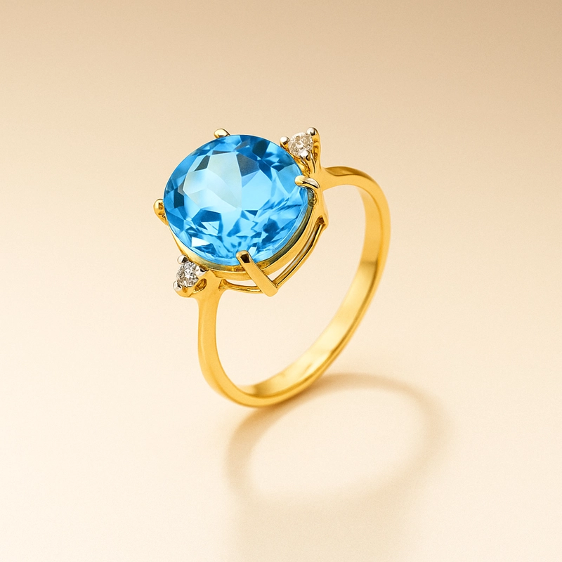 ANILLO OA TOPACIO AZUL 6.71CTS 2 BTES #12 - 2