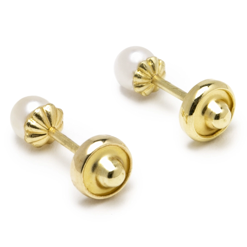 AROS PERLAS ORO AMARILLO 18K RECIE N NACIDA - 4MM - 1