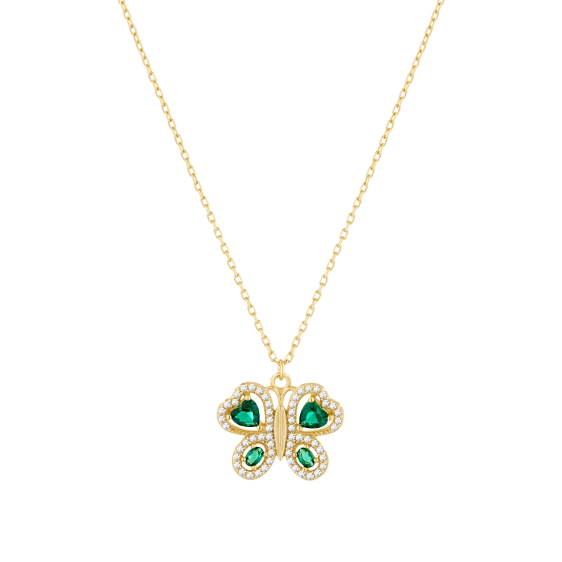 COLLAR MARIPOSA VERDE BRILLANTE - 1