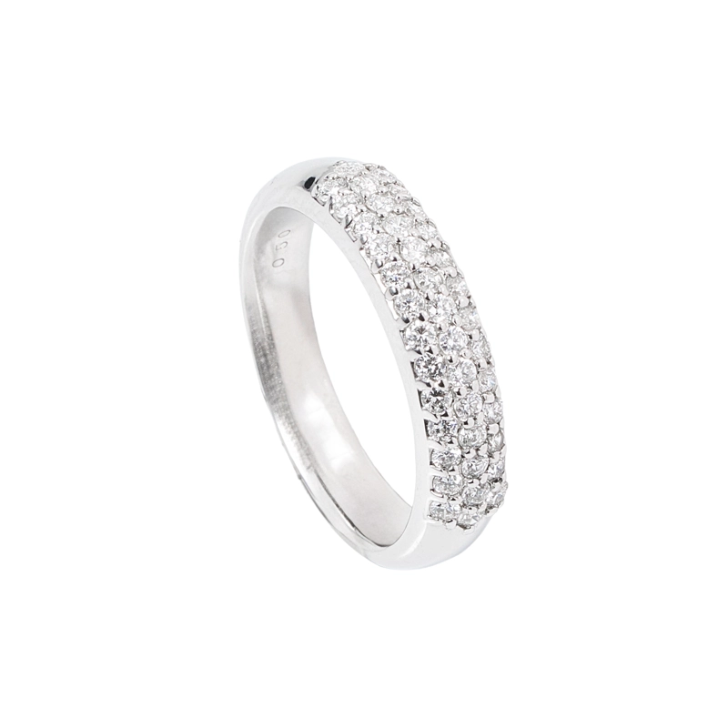 ANILLO MEDIO CINTILLO PAVE OB 0.50 CT TALLA 13 - 1