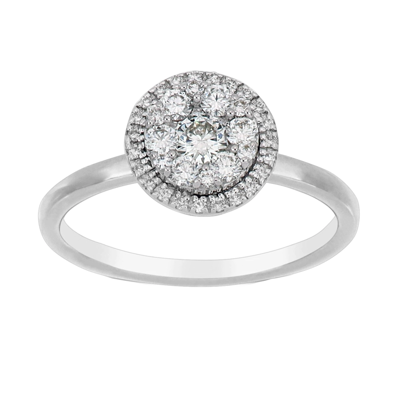 ANILLO DIAMANTES SOFIA REDONDO ORO BLANCO 18K #9 - 1