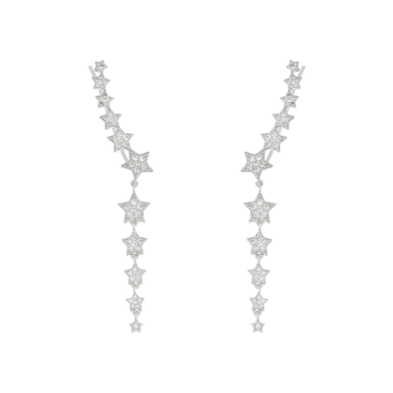 AROS DOBLE BARRITA ESTRELLADA EN PLATA – 55MM - 1