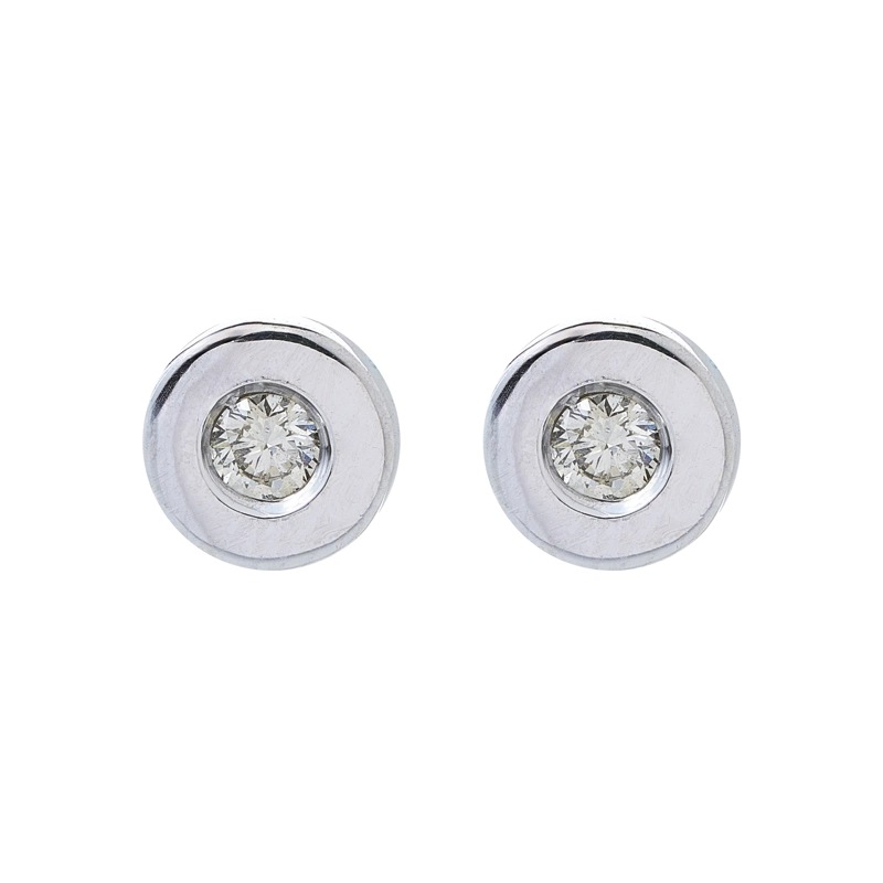 AROS ORO BLANCO 18 KT DIAMANTE 0.08CT - 1