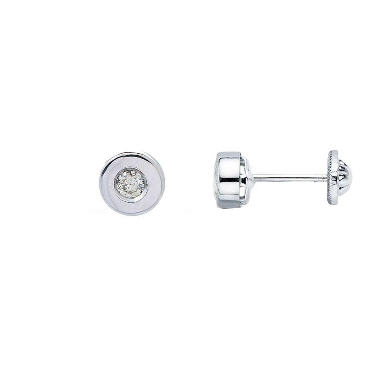 AROS ORO BLANCO 18 KT DIAMANTE 0.08CT - 2