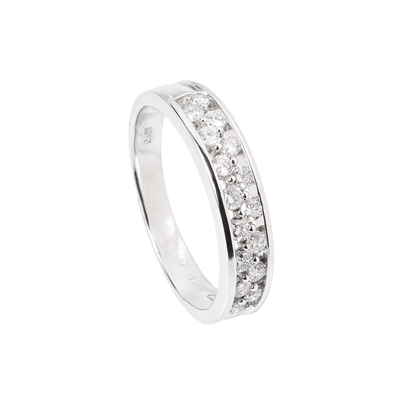 ANILLO MEDIO CINTILLO ORO BLANCO TALLA 17 - 1