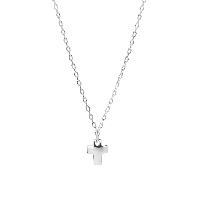 COLLAR CRUZ MINI DE PLATA - 1