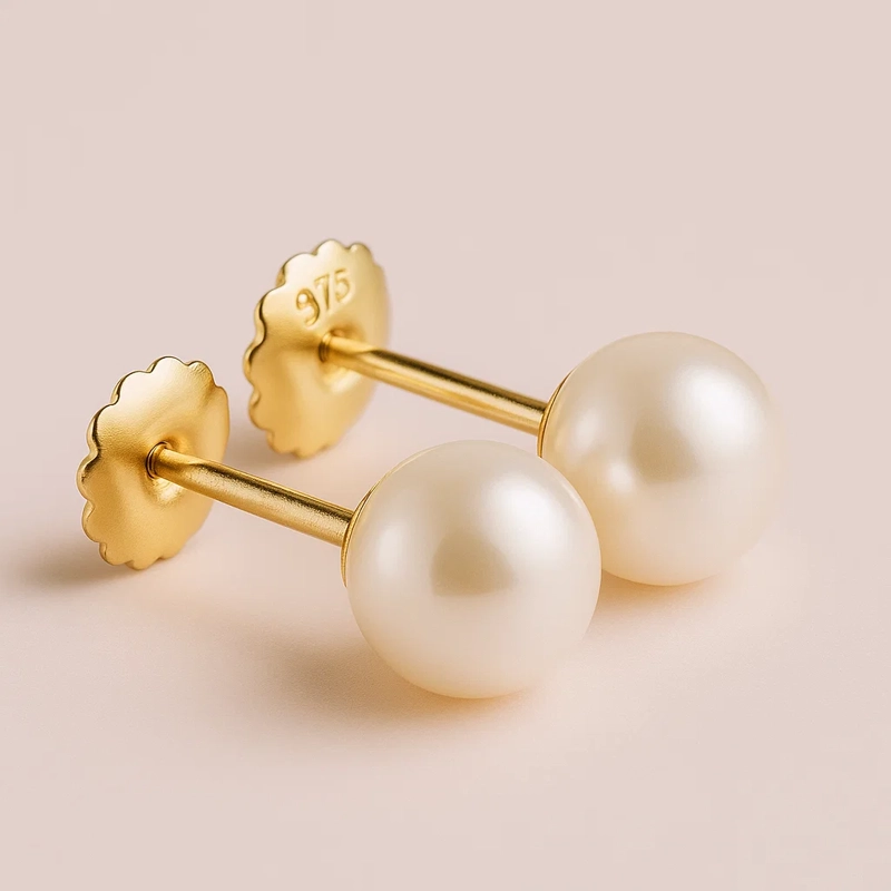 AROS PERLAS CULTIVADAS ORO 18 KT TUERCA ROSCA - 5 A 5.5 MM - 2