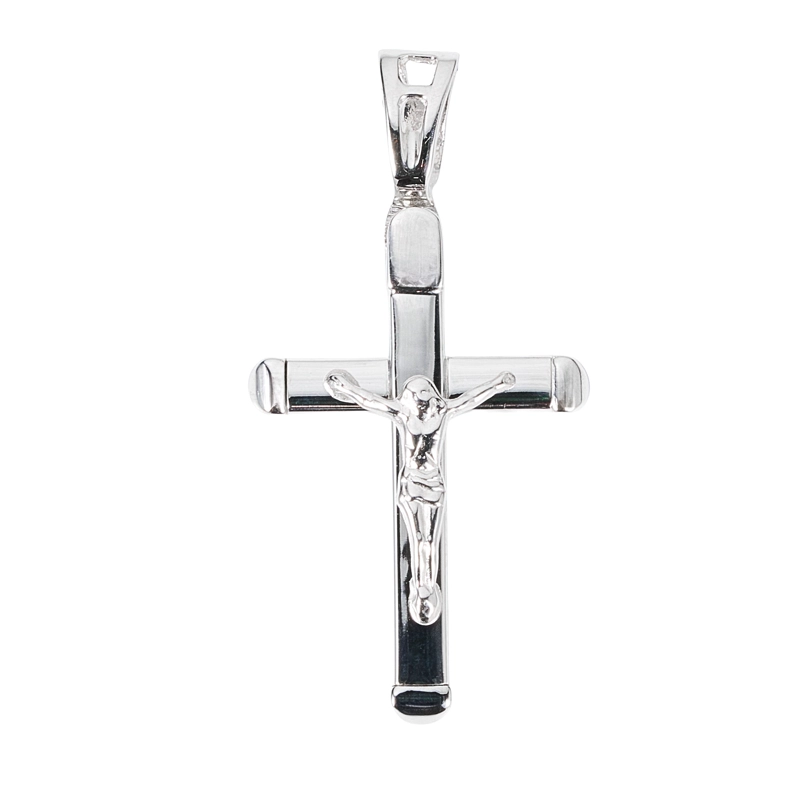 CRUCUFIJO DE ORO BLANCO 18K 35MM X 15MM - 1