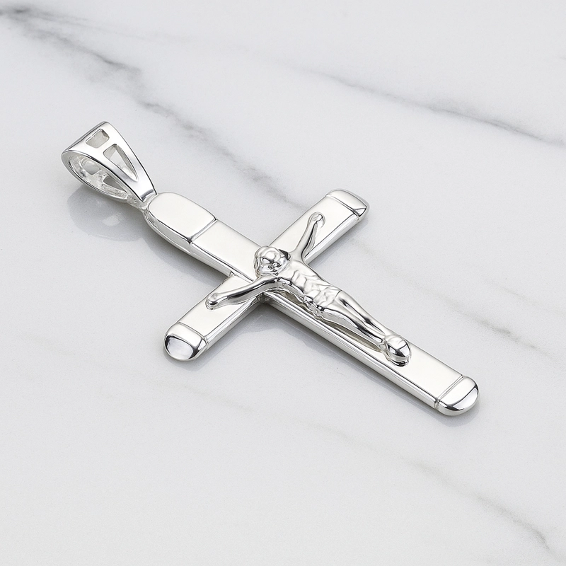 CRUCUFIJO DE ORO BLANCO 18K 35MM X 15MM - 2