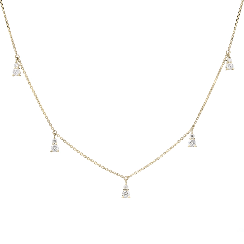 COLLAR DIAMANTES ORO AMARILLO GOTITAS
