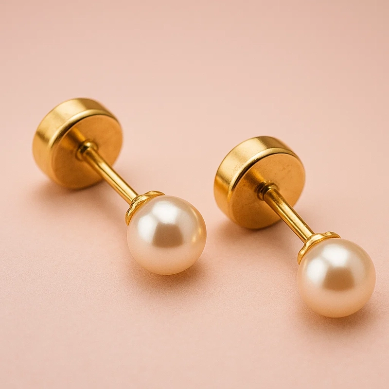 AROS PERLAS CULTIVADAS ORO 18 KT RECIEN NACIDA - 5MM - 2