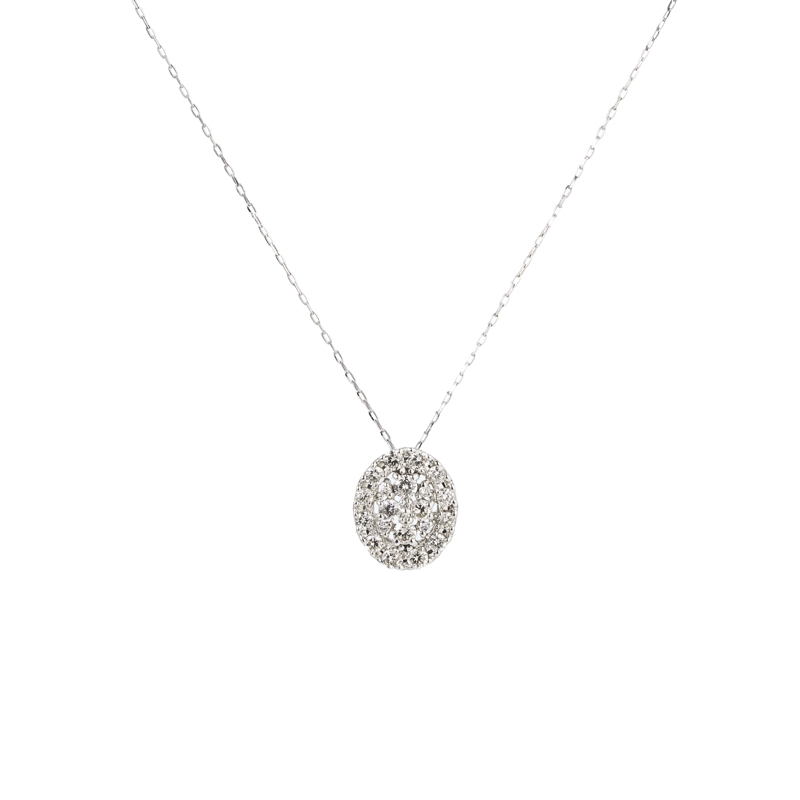 COLLAR DE PLATINO ESTILO SOFIA CON BRILLANTES - 1