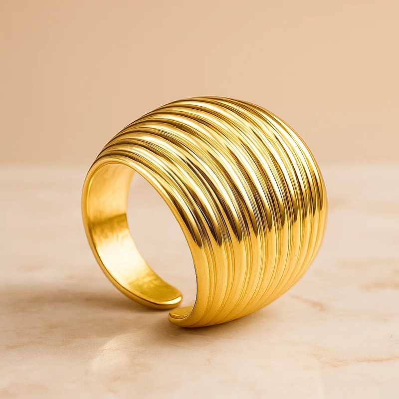 ANILLO BOMBE LINES PLATA VERMEIL ESSENZA - 2