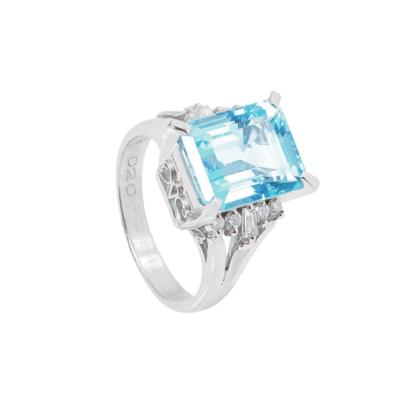 ANILLO DE TOPACIO 5.08CT Y BRILLANTES TALLA  9 - 1
